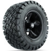 Set of (4) 12 in GTW Godfather Golf Cart Wheels with 22x10-12 GTW Timberwolf All-Terrain Tires