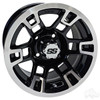 RHOX Golf Cart Wheel RX390, Machined Gloss Black, 12x7 ET-25