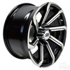 RHOX Golf Cart Wheel RX404, Machined Gloss Black, 14x7 ET-25