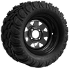 SGC 12" Steel Wheel - Black - Slotted / STEELENG 22"x11"-12" Mud Terrain / All Terrain Tire DOT Approved (Set of 4)