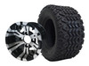 SGC 10″ Vampire Machined/Black Wheel – Aluminum Alloy / STEELENG 20″x10″-10″ All Terrain Tire DOT approved (SET of 4)