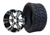 SGC 14″ Vampire Machined/Black Wheel – Aluminum Alloy / STEELENG 20″x8.5″-14″ STINGER Hybrid AT Tire DOT approved