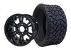 SGC 14″ Vampire Glossy Black Wheel – Aluminum Alloy / STEELENG 20″x8.5″-14″ STINGER Hybrid AT Tire DOT approved (SET of 4)