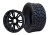 SGC 14″ Voodoo Glossy Black Wheel – Aluminum Alloy / STEELENG 20″x8.5″-14″ STINGER Hybrid AT Tire DOT approved (SET of 4)