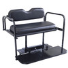 EZGO RXV Golf Cart Rear Flip Seat Kit with Steel Frame | Compatible with 2008 and Newer EZGO RXV Models  (Black)