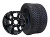 SGC 12″ Night Stalker Glossy Black Wheel – Aluminum Alloy / STEELENG 215/40-12 Low Profile Tire DOT Approved (SET of 4)