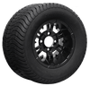 SGC 10″ Vampire Glossy Black Wheel – Aluminum Alloy / STEELENG 205/65-10 Comfort Ride Street Tire DOT approved (SET of 4)