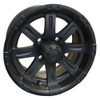 Red Hawk 12 Golf Cart Wheel, Matte Black Rim and Center Cap, 12x6 Centered