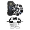 EZGO TXT Golf Cart Street Tire/Wheel & 3" Spindle Lift Kit Bundle
