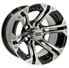 12" GTW Machine/Black Specter Golf Cart Wheel