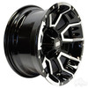 RHOX Golf Cart Wheel RX389, Machined Gloss Black, 14x7 ET-25