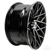 RHOX Golf Cart Wheel RX395, Machined Gloss Black, 15x7 ET-25