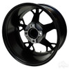 RHOX Golf Cart Wheel RX400, Gloss Black with Blue, 14x7 ET-25