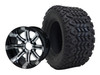 SGC 10″ Tempest Machined/Black Wheel – Aluminum Alloy / STEELENG 20″x10″-10″ All Terrain Tire DOT approved (SET of 4)