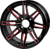 SGC 14" Lynx Glossy Red/Black Wheel / STEELENG 205/30-14 Low Profile Tire  (SET of 4)