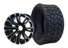 SGC 14″ Vector Machined/Black Wheel – Aluminum Alloy / STEELENG 20″x8.5″-14″ STINGER Hybrid AT Tire DOT approved (SET of 4)