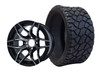 SGC 14″ Rally Machined/Black Wheel – Aluminum Alloy / STEELENG 20″x8.5″-14″ STINGER Hybrid AT Tire DOT approved (SET of 4)