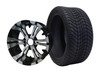 SGC 14″ Vampire Machined/Black Wheel – Aluminum Alloy / STEELENG 205/30-14 Low Profile Tire DOT approved (SET of 4)