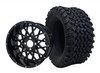 SGC 12″ Venom Glossy Black Wheel – Aluminum Alloy / STEELENG 23″x10.5″-12″ All Terrain Tire (SET of 4)