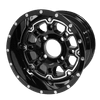 SGC 10″ Panther Glossy Black Wheel – Aluminum Alloy / STEELENG 22″x11″-10″ All Terrain Tire (SET of 4)
