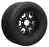 SGC 10″ Vampire Glossy Black Wheel – Aluminum Alloy / STEELENG 205/65-10 Comfort Ride Street Tire DOT approved (SET of 4)