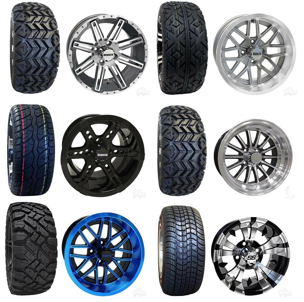 14" Red Hawk Golf Cart Tire/Wheel Combo Builder (Premounted)