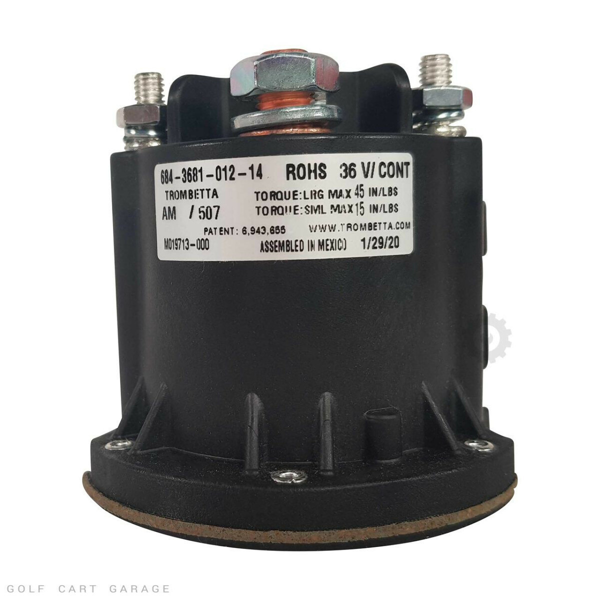 Solenoid, 36V 4 Terminal, E-Z-Go RXV Electric Danaher Controller