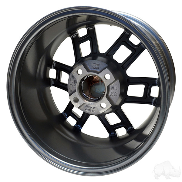 RHOX Golf Cart Wheel RX391, Gun Metal, 14x7 ET-25