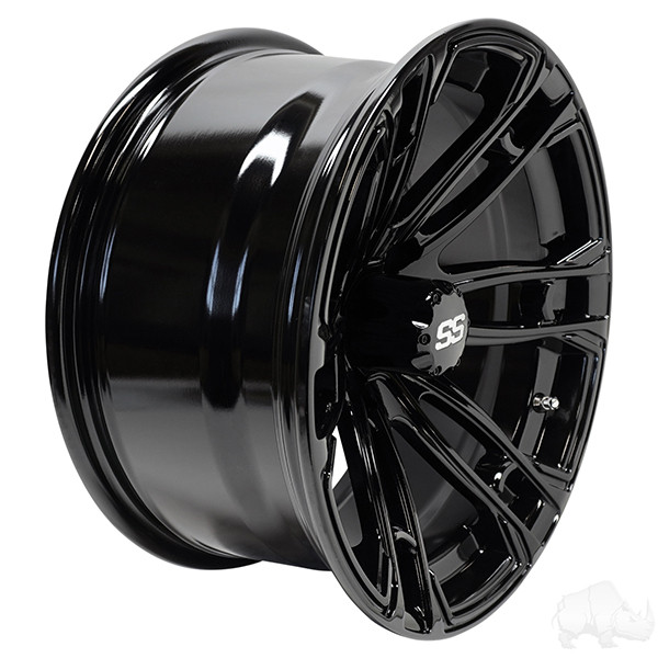 RHOX Golf Cart Wheel RX398, Gloss Black, 15x7 ET-25