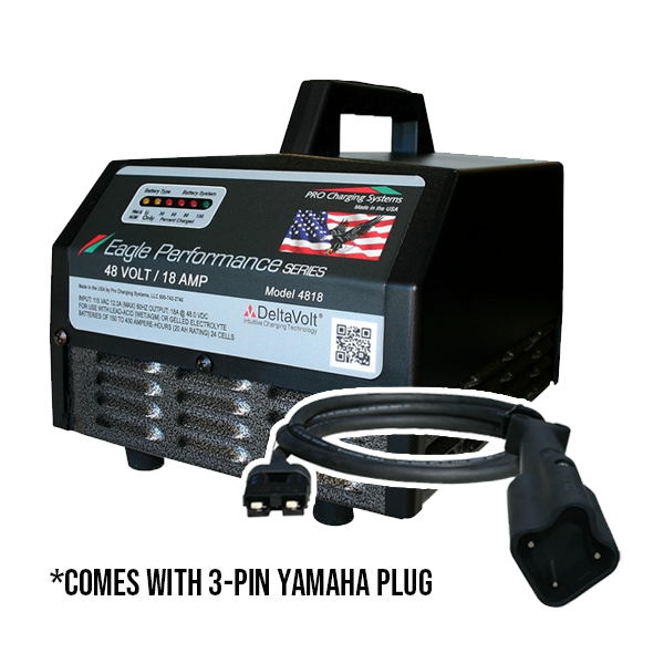 Yamaha Drive 48V Golf Cart Battery Charger with 3-Pin Plug - Eagle