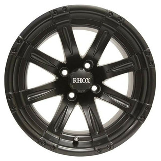 Red Hawk 14 Golf Cart Wheel, Matte Black Rim and Center Cap, 14x7 ET-25