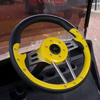 Red Hawk Aviator 4 Steering Wheel 13 Diameter Yellow Grip/Black Spokes