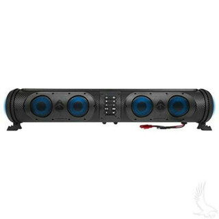 Red Hawk Sound Extreme Golf Cart Four Speaker Soundbar, Dual Woofers RGB Lights