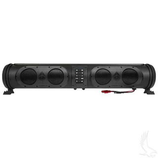 Red Hawk Sound Extreme Golf Cart Four Speaker Soundbar, Dual Woofers RGB Lights