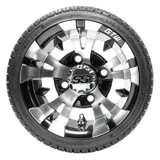 Nivel 14 GTW Vampire Black and Machined Wheels with 18 Fusion DOT Street Tires - Set of 4
