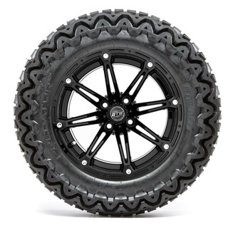 Nivel 14 GTW Element Matte Black Wheels with 23 Predator A/T Tires - Set of 4