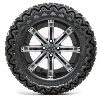 Nivel 14 GTW Tempest Black and Machined Wheels with 23 Predator A/T Tires - Set of 4