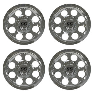 10" SS Chrome Golf Cart Wheel Cover/Hub Cap (Set Of 4)