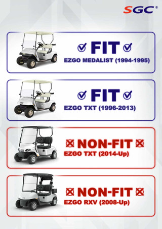 EZGO TXT Golf Cart Tinted Foldable Windshield (1994-2013)