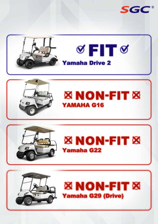 Yamaha Drive2 Golf Cart Tinted Foldable Windshield