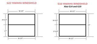 Yamaha G22 Golf Cart Tinted Foldable Windshield