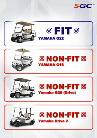 Yamaha G22 Golf Cart Tinted Foldable Windshield