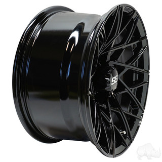 RHOX Golf Cart Wheel RX394, Gloss Black, 14x7 ET-25