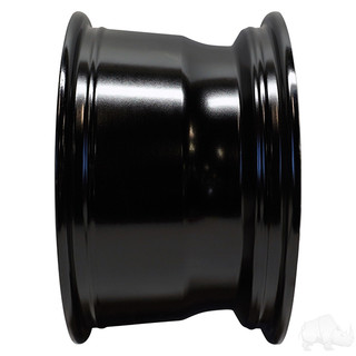 RHOX Golf Cart Wheel RX390, Machined Gloss Black, 12x7 ET-25