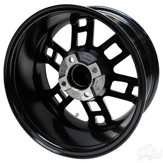 RHOX Golf Cart Wheel RX391, Matte Black, 14x7 ET-25