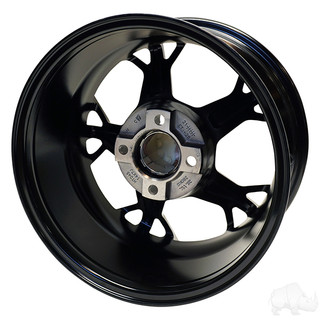 RHOX Golf Cart Wheel RX400, Machined Gloss Black, 14x7 ET-25 RHOX Golf Cart Wheel RX400, Machined Gloss Black, 14x7 ET-25
