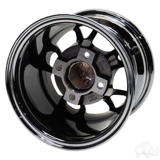 RHOX Golf Cart Wheel RX405, Black Chrome, 10x7 ET-25