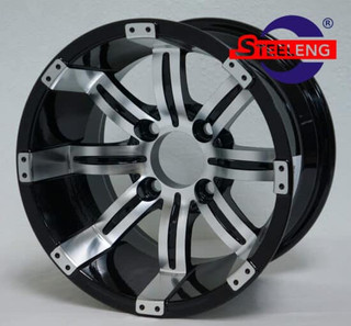 SGC 12" Tempest Machined/Black Wheel / STEELENG 20"x10"-12" AT Tire  (SET of 4)