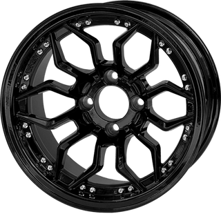 SGC 14" Scorpion Machined Black Wheel / STEELENG 23"x10.5"-14" HELLFIRE Street Tire  (SET of 4)