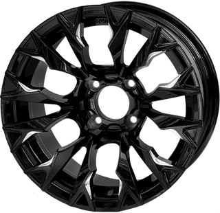 SGC 14" Goblin Machined Black / STEELENG 205/30-14 Low Profile Tire  (SET of 4)